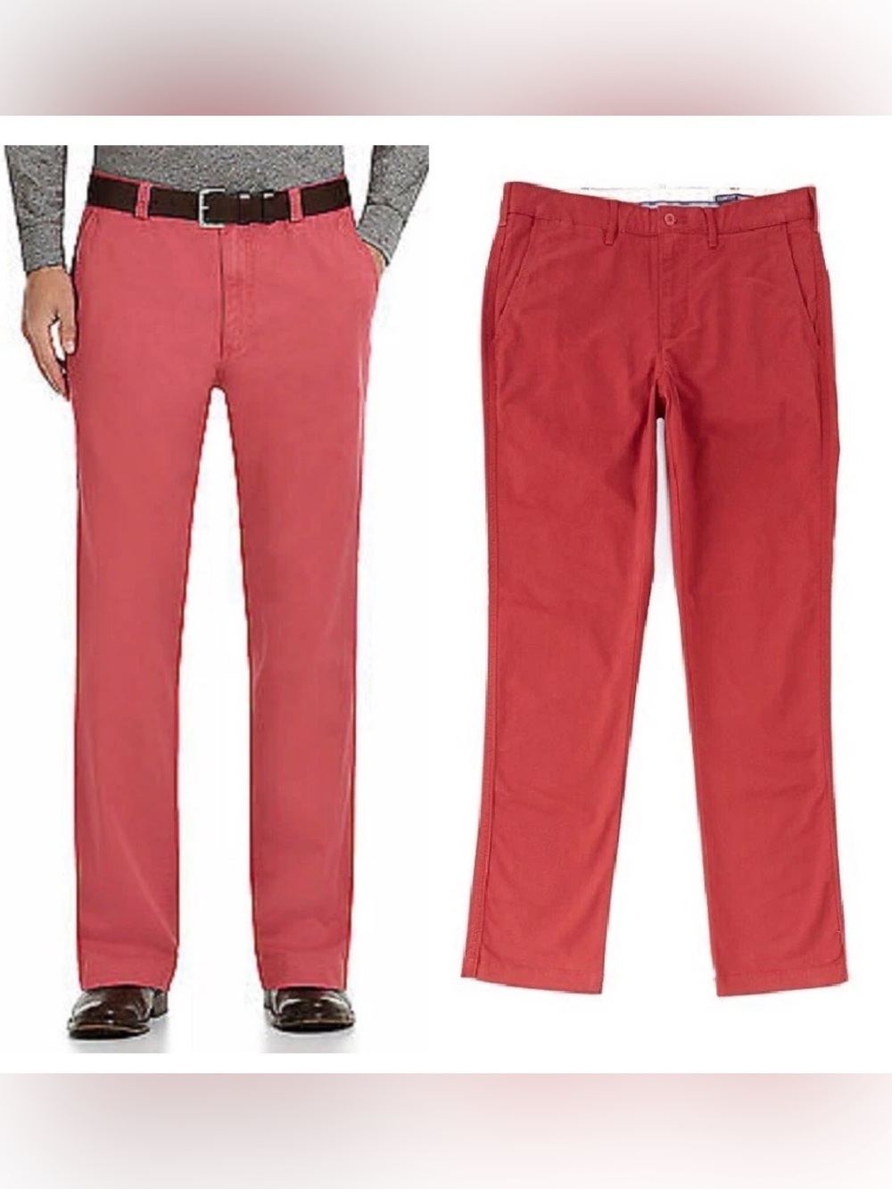 Cremieux Men's Classic Chino Pants in Coral Red, 36 x 32, nwt Color is amazing!